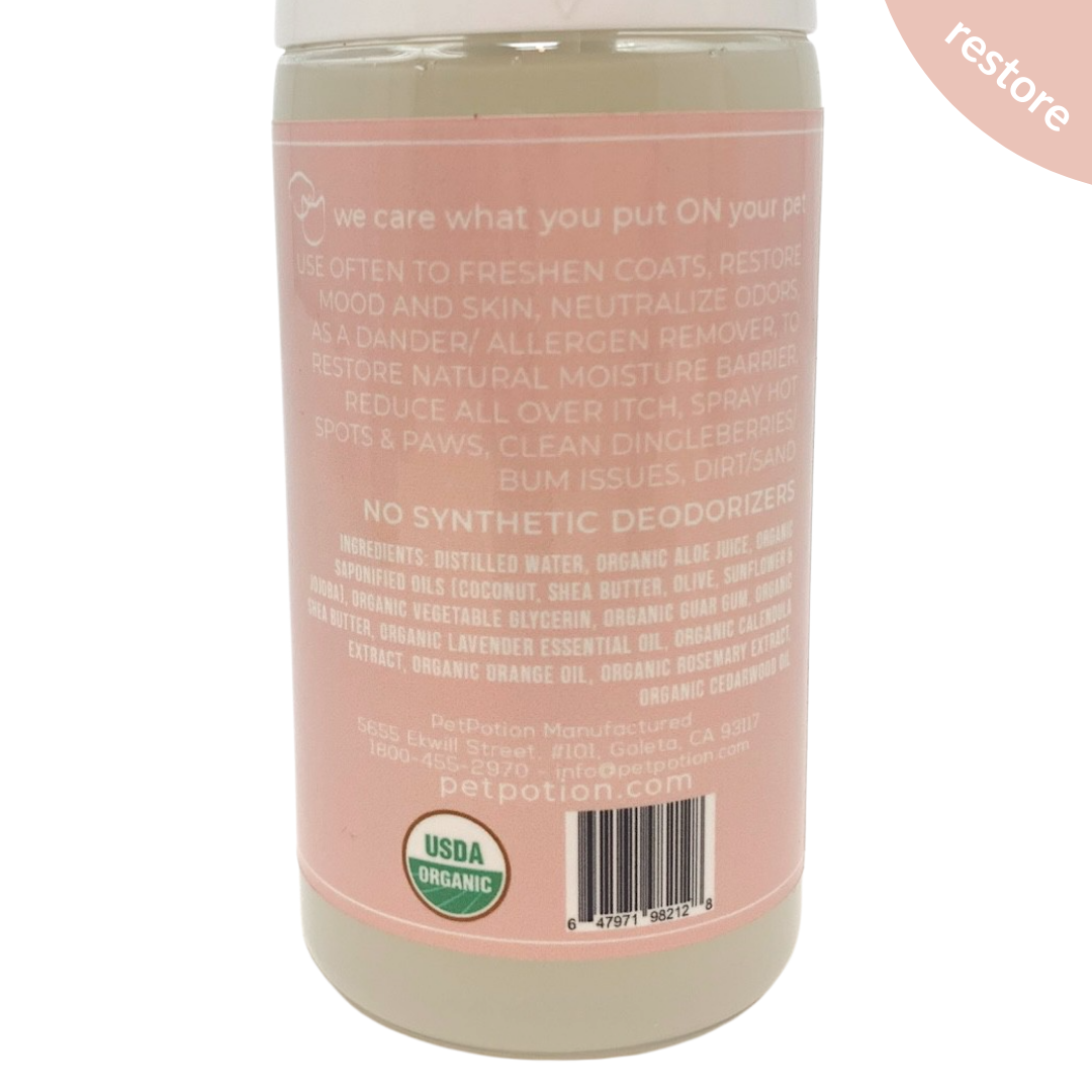 PetPotion Restore Organic, No Rinse, Waterless Misting Spray Shampoo 10oz - PetPotion™