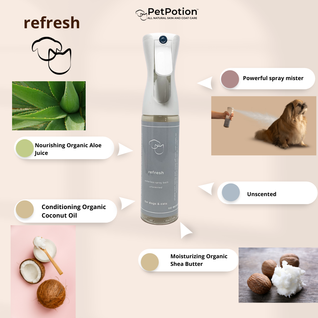 Refresh, Organic, No Rinse, Waterless, Misting Spray Shampoo - PetPotion™